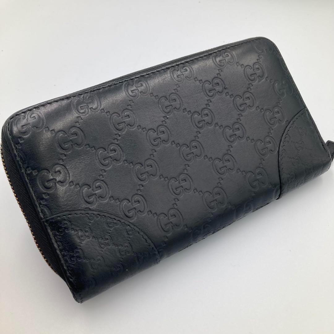 GUCCI グッチ　長財布　ラウンドファスナー　ブラック