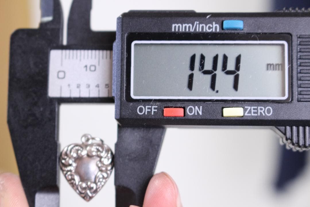 30s　スウィートハートジュエリー　パフィハート　シルバー 波　渦巻　NAVY