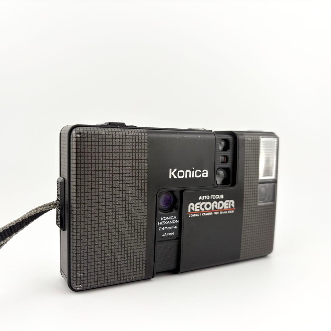 おこし様【完動品】konica recorder ブラック フィルムカメラ