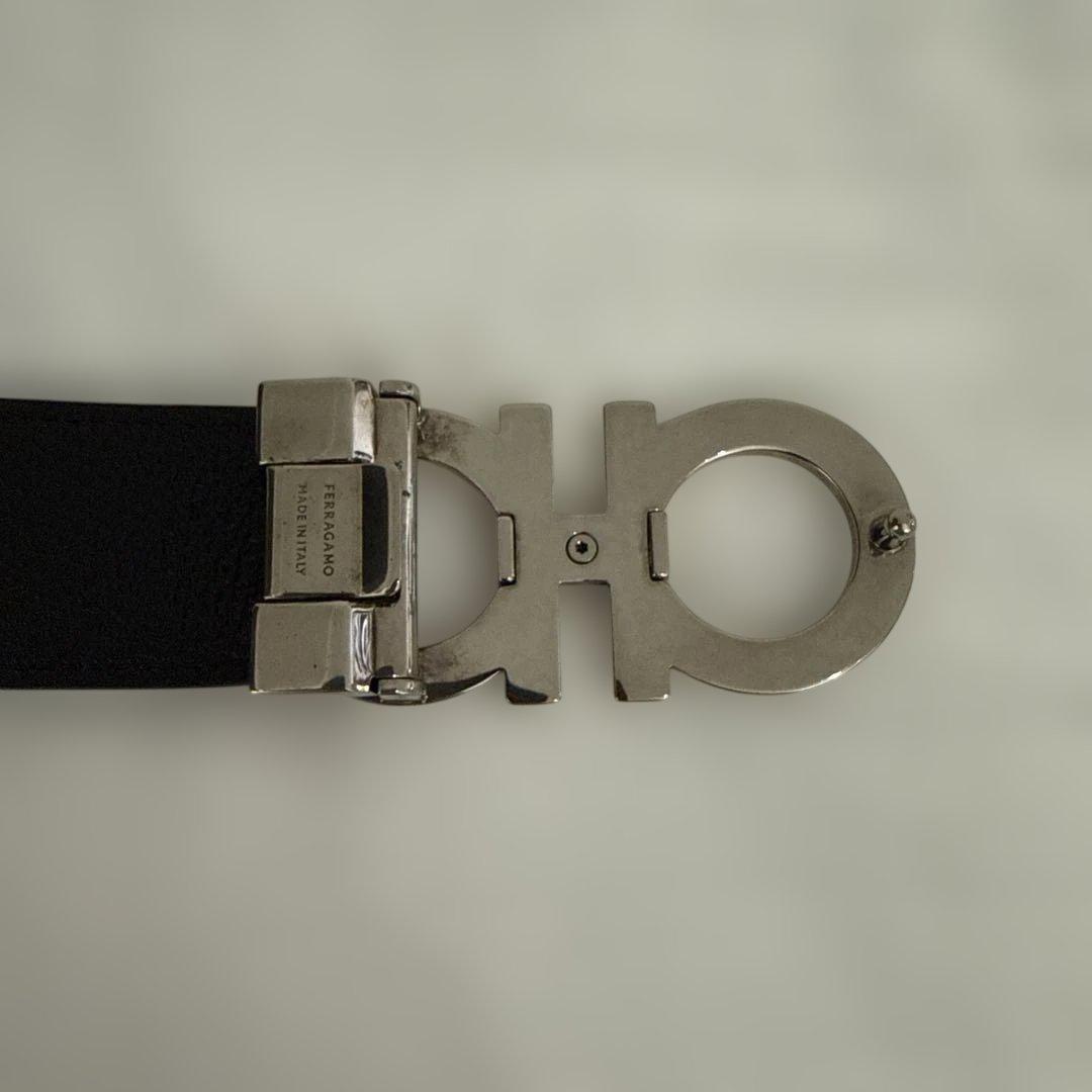 フェラガモ ベルト メンズ 茶色 ガンチーニ　リバーシブル