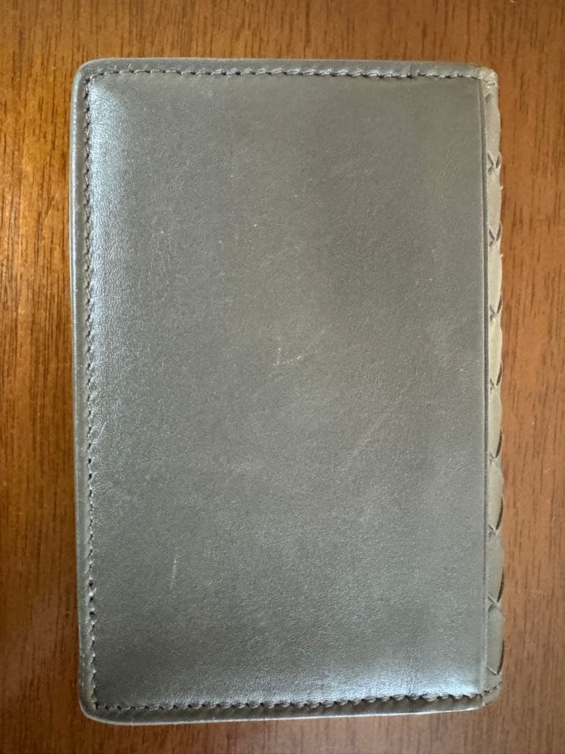 ボッテガヴェネタ 名刺入れ イントレチャート レザー グレー系 本革