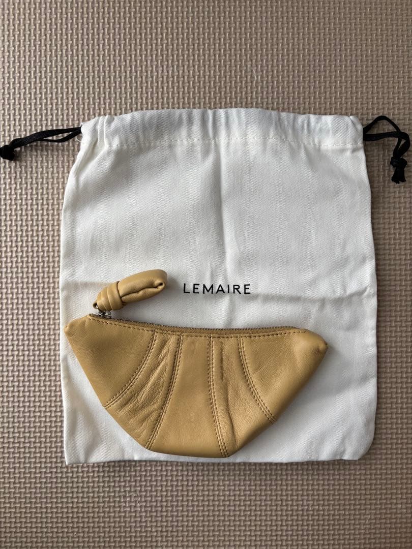 LEMAIRE ベージュ レザーポーチ 保存袋付き