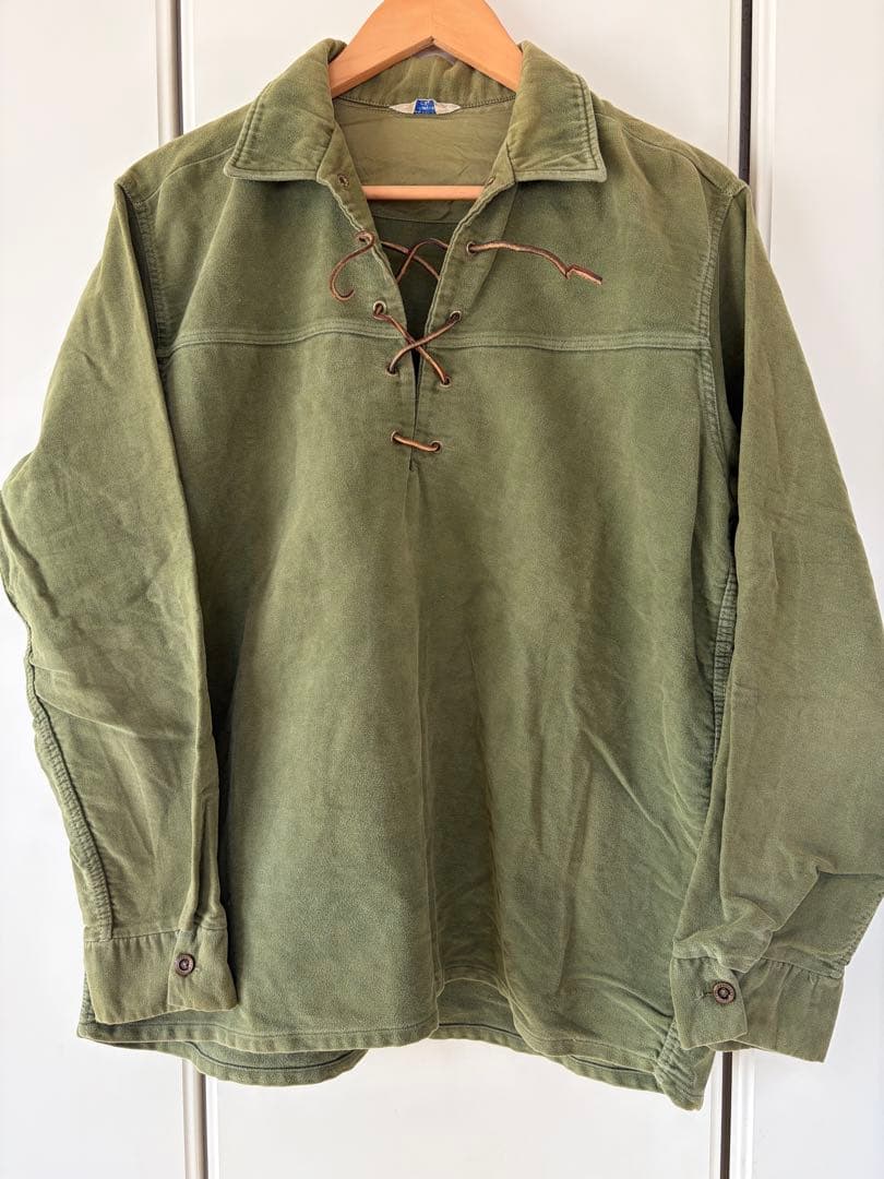 Sportswear Vintage レースアッププルオーバー　オリーブ　L