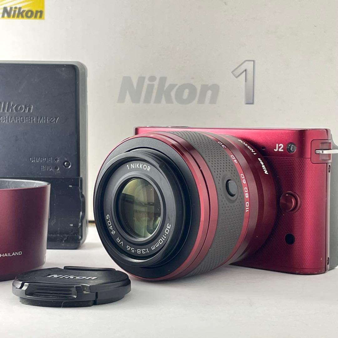 【ショット数10000・返品保証】Nikon1 J2 レッド レンズキット