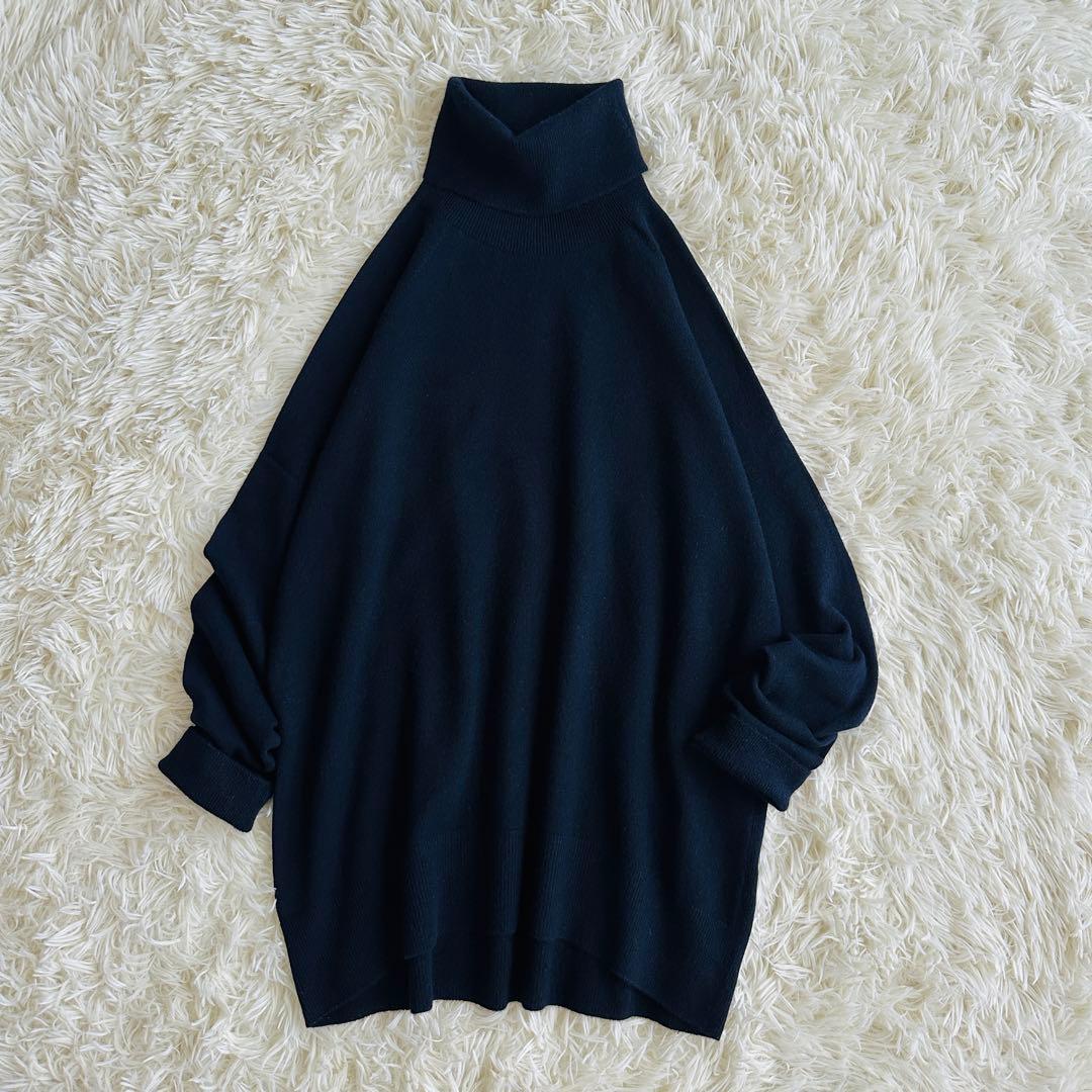 【極美品✨】ドゥーズィエムクラス　CAPRIタートルネックプルオーバー 紺