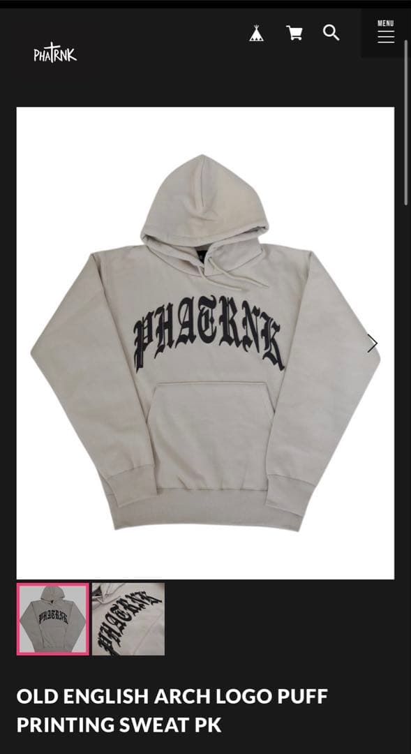 phatrnk パーカー 新品未着用　L 早い者勝ち‼️