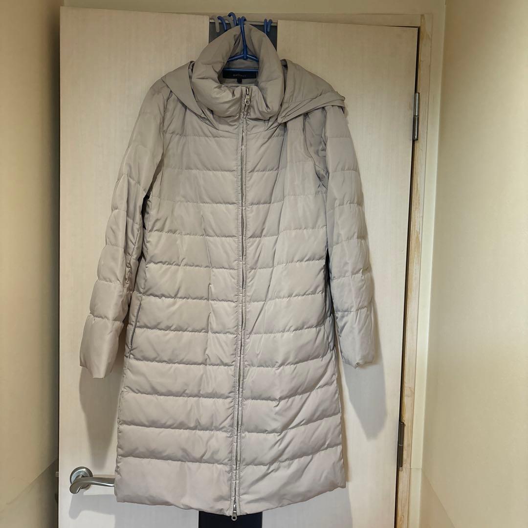 Reflect フード付きロングダウンジャケット11号　美品　ベージュ