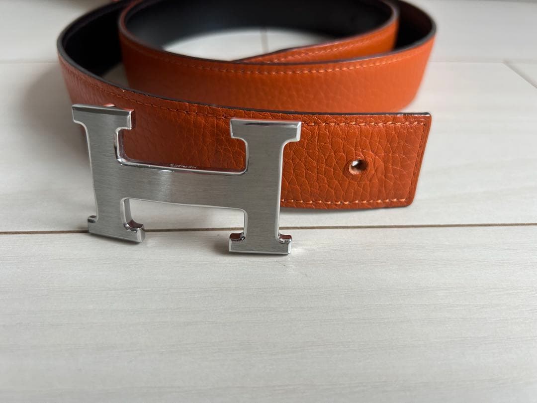 【お値下げ中】HERMES レザー ベルト ブラック（85cm）