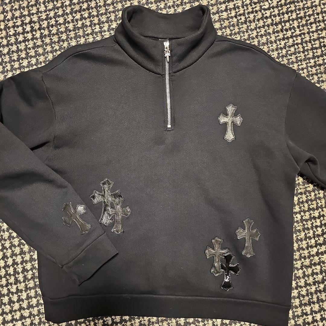 クロムハーツ　クロスパッチ　ハーフジップトレーナー