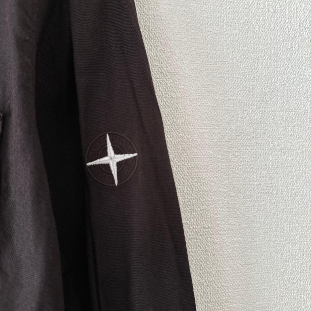 STONE  ストーンアイランド 刺繍ロゴ リネン シャツ