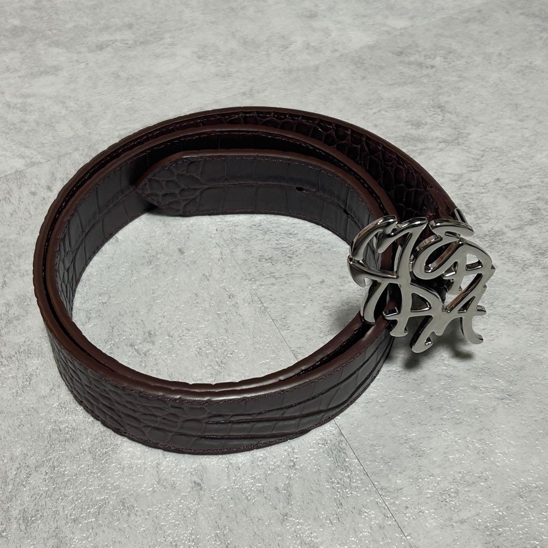 小物 MERTRA Alligator Skin Belt (BROWN) S-M