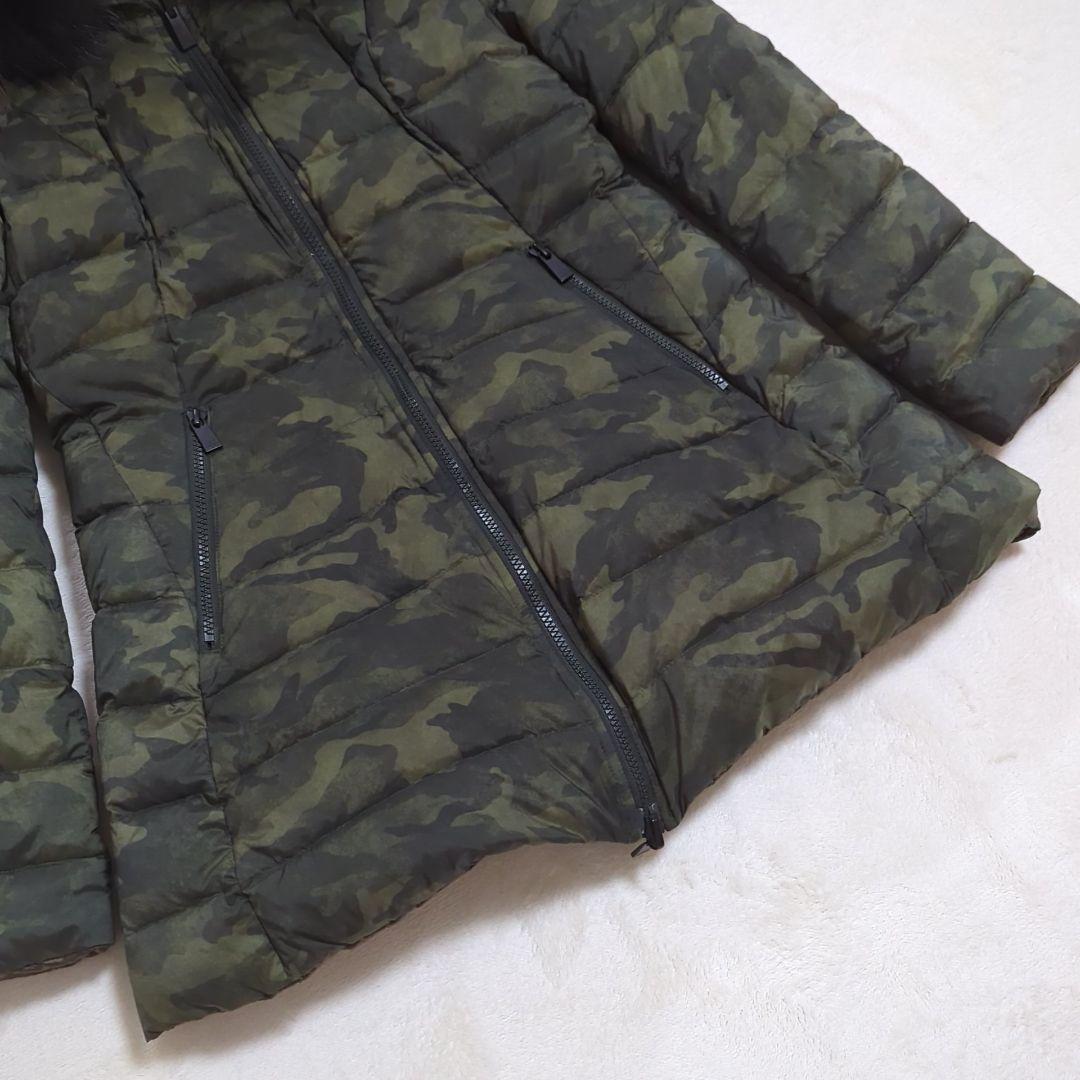 極美品 2 タトラス CARINA リバーシブル カモフラ ダウンコート ファー