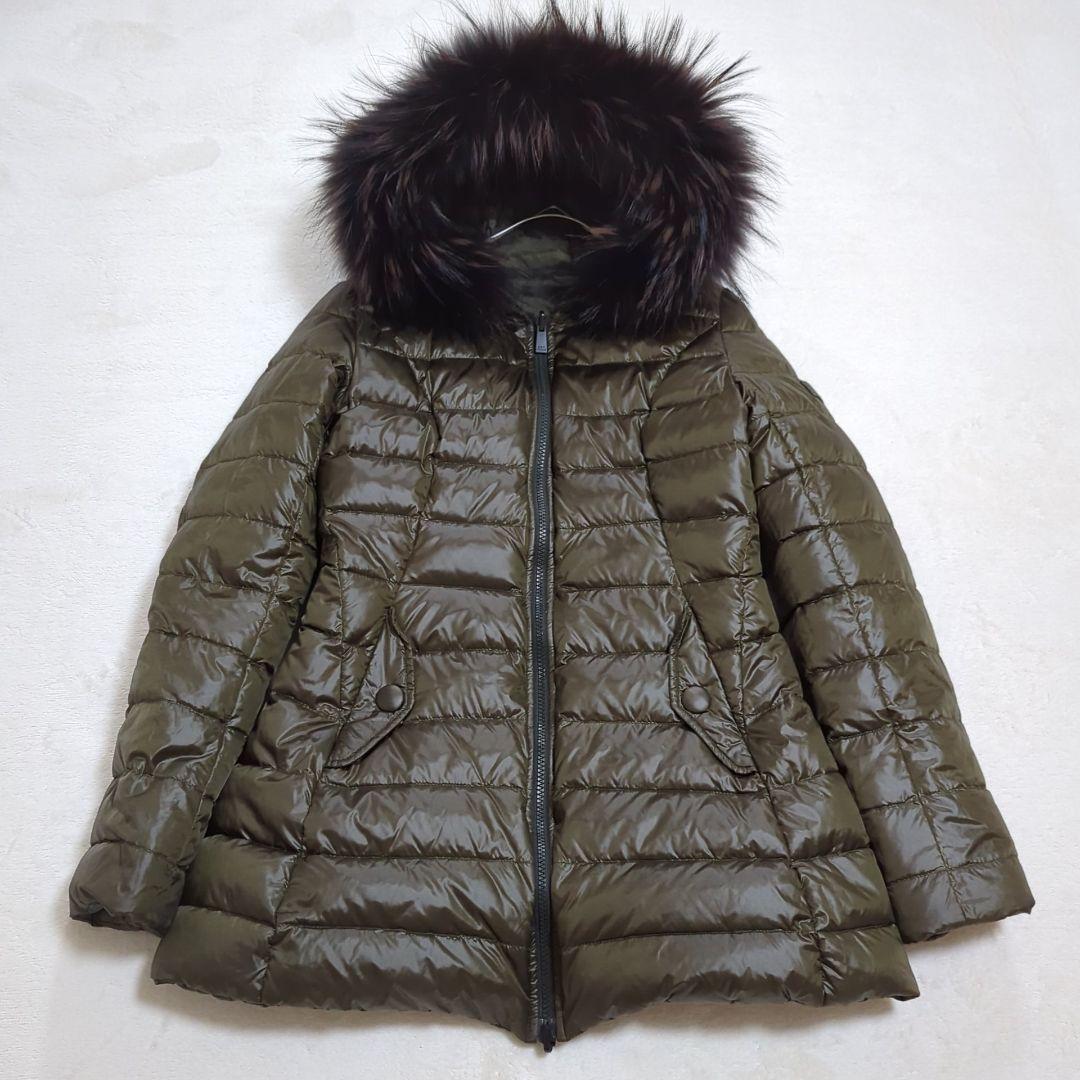 極美品 2 タトラス CARINA リバーシブル カモフラ ダウンコート ファー