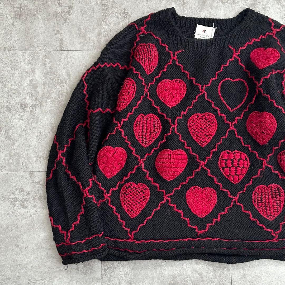 【80s】 INSCRIPTION ウールニット ''珍デザイン''