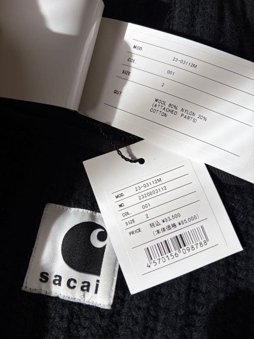sacai Carhartt WIP ニット プルオーバー デトロイト 黒 02
