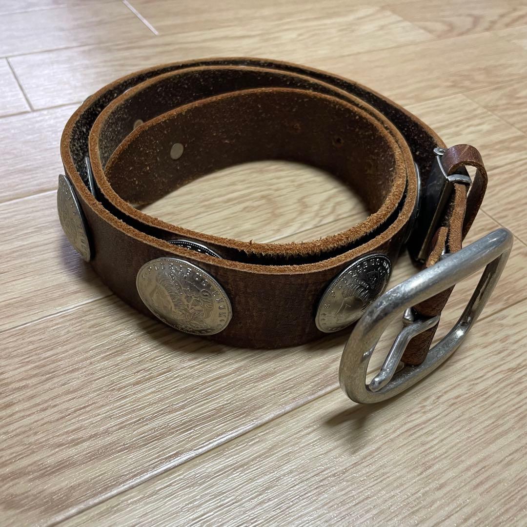 9*9様 コンチョベルト　　本革　レザー　ブラウン　y2k アメカジ　ビン