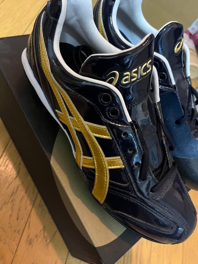 asics 野球スパイクシューズ ネイビー/ゴールド　サイズ27センチ