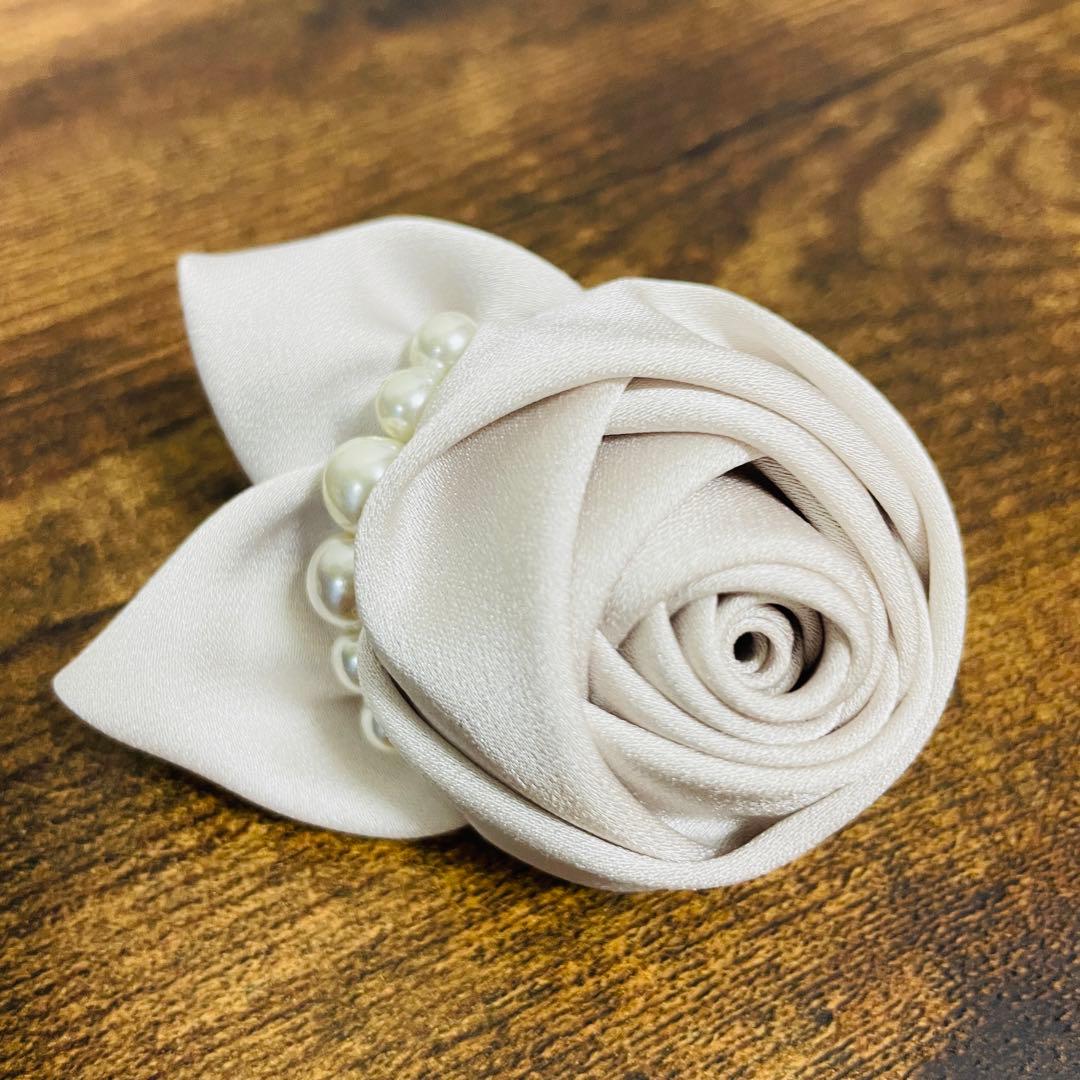 PLST パンツスーツ セットアップ カラーレスジャケット おまけコサージュ付き