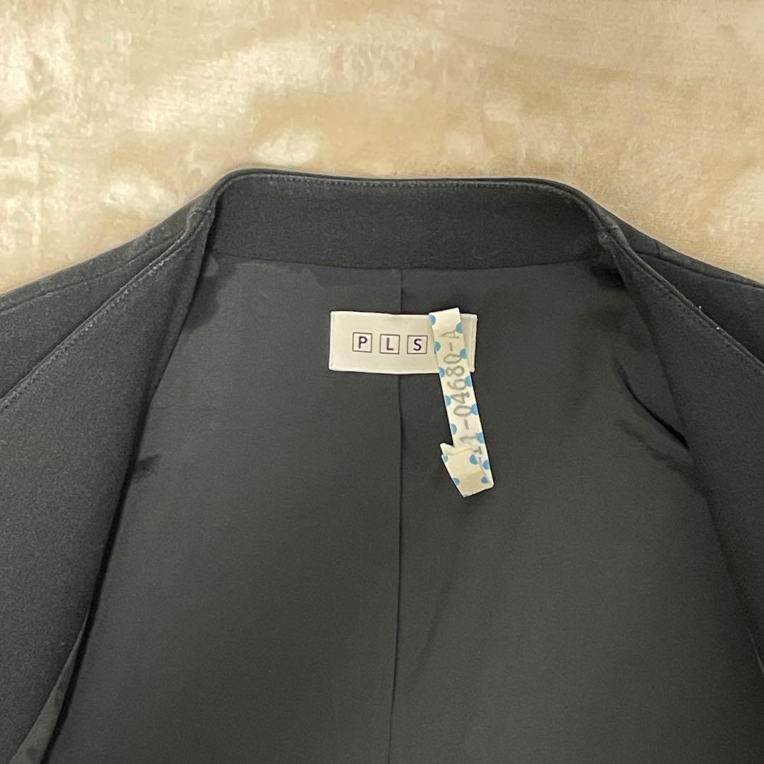 PLST パンツスーツ セットアップ カラーレスジャケット おまけコサージュ付き