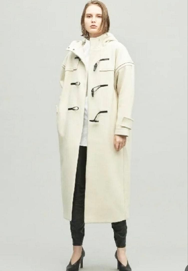 新品タグ付き★uncrave アンクレイヴ　白ダッフルコート ロング