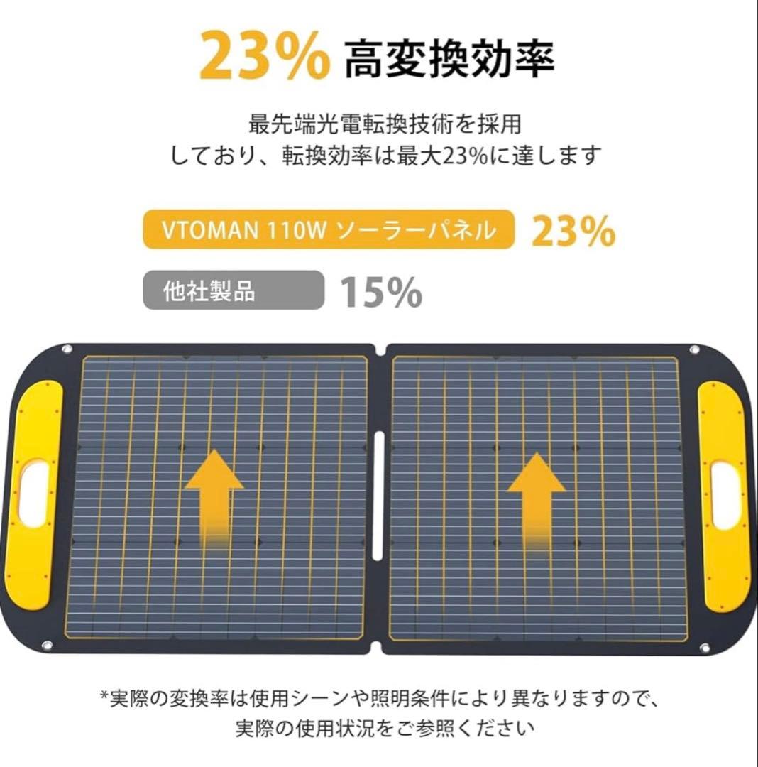 VTOMAN ETFE ソーラーパネル 瞬間出力110W 発電効率 しっかり感