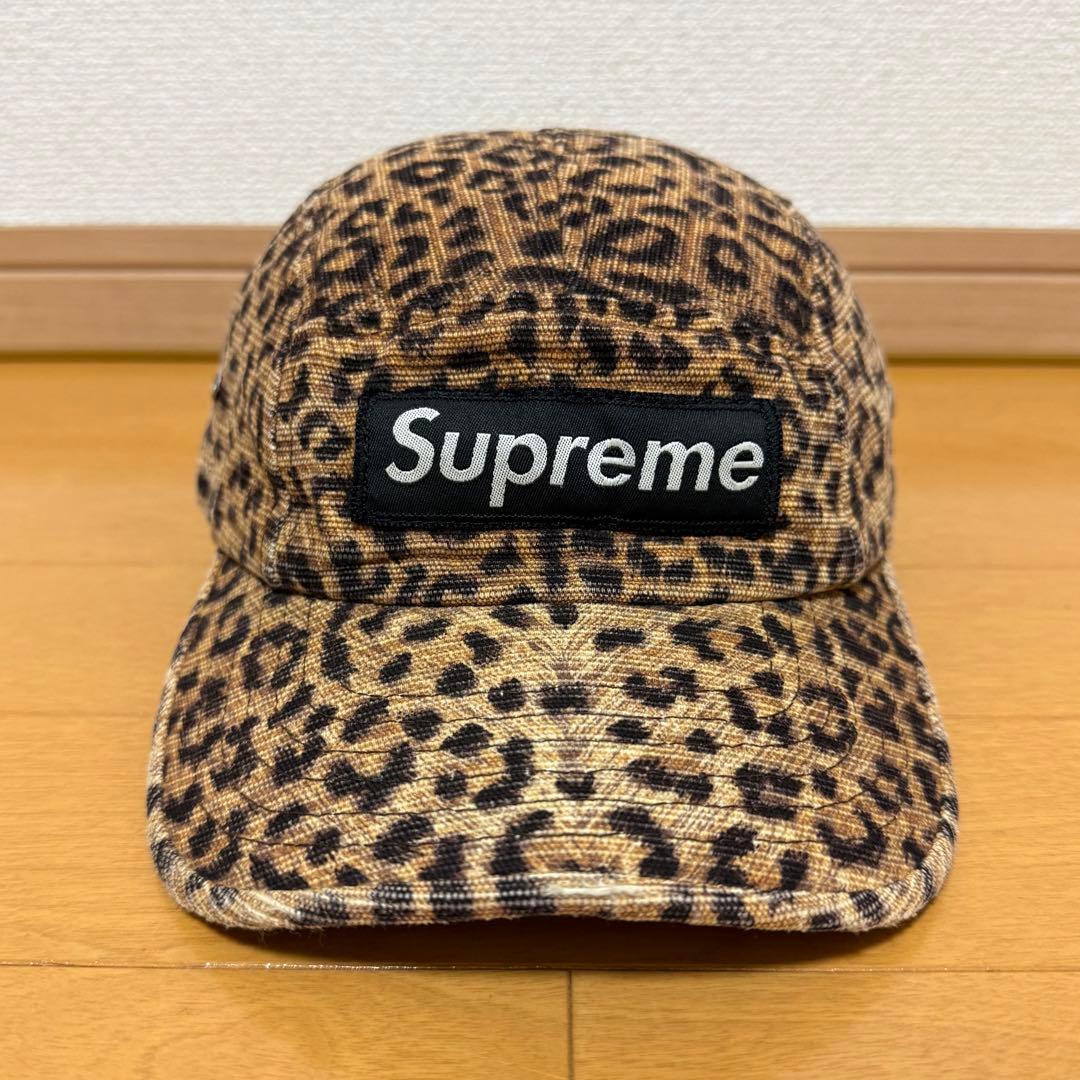 Supreme Leopard Camp Cap ブラック 2001年