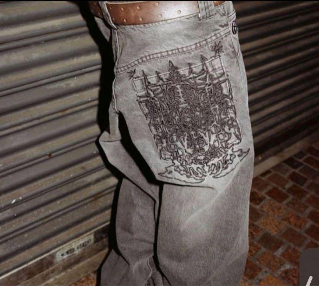 earl skateboards刺繍入りデニムパンツ