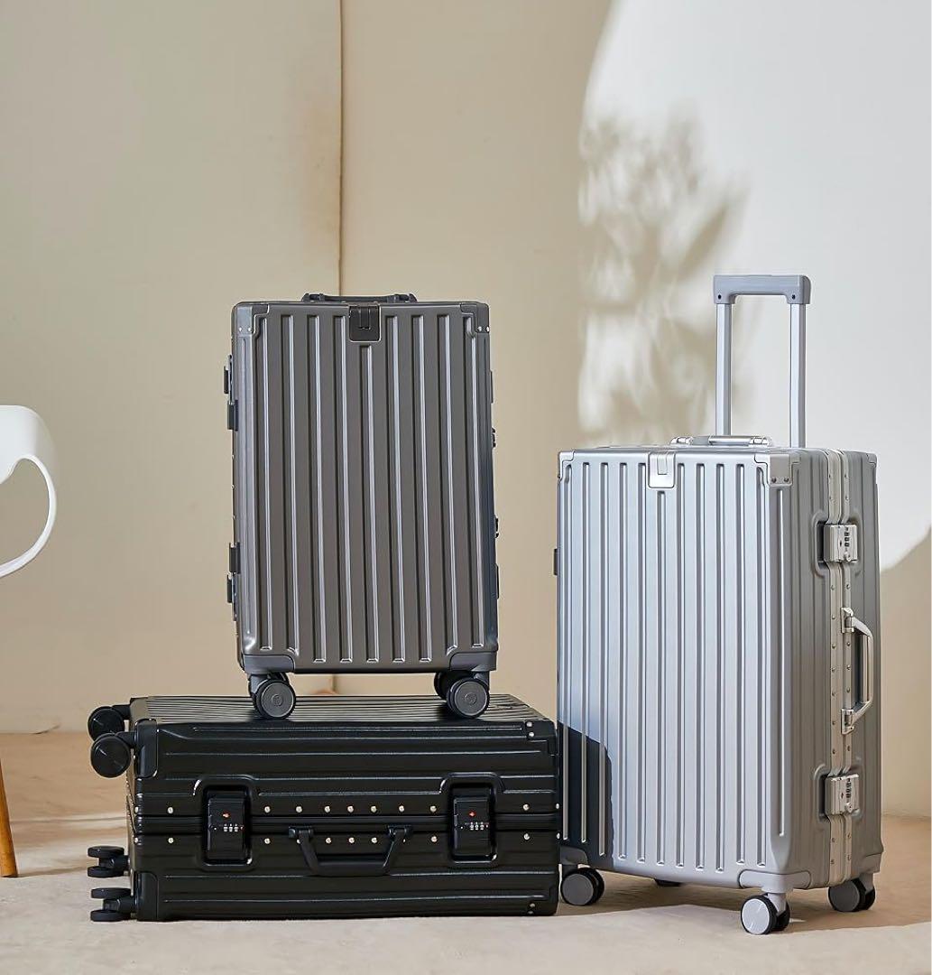 スーツケース アルミフレームタイプ キャリーケース シルバー 機内持込可 S