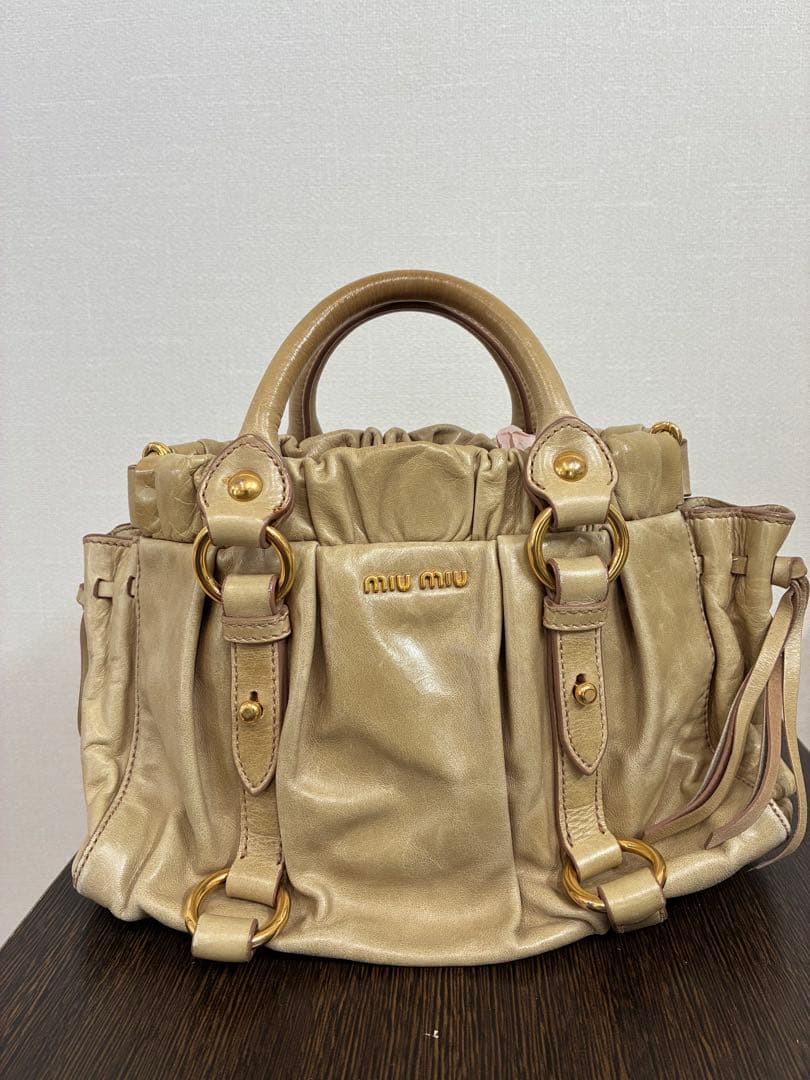 バッグ MIUMIU RN0647 VITELLO LUX 2WAY TU CAMMEO