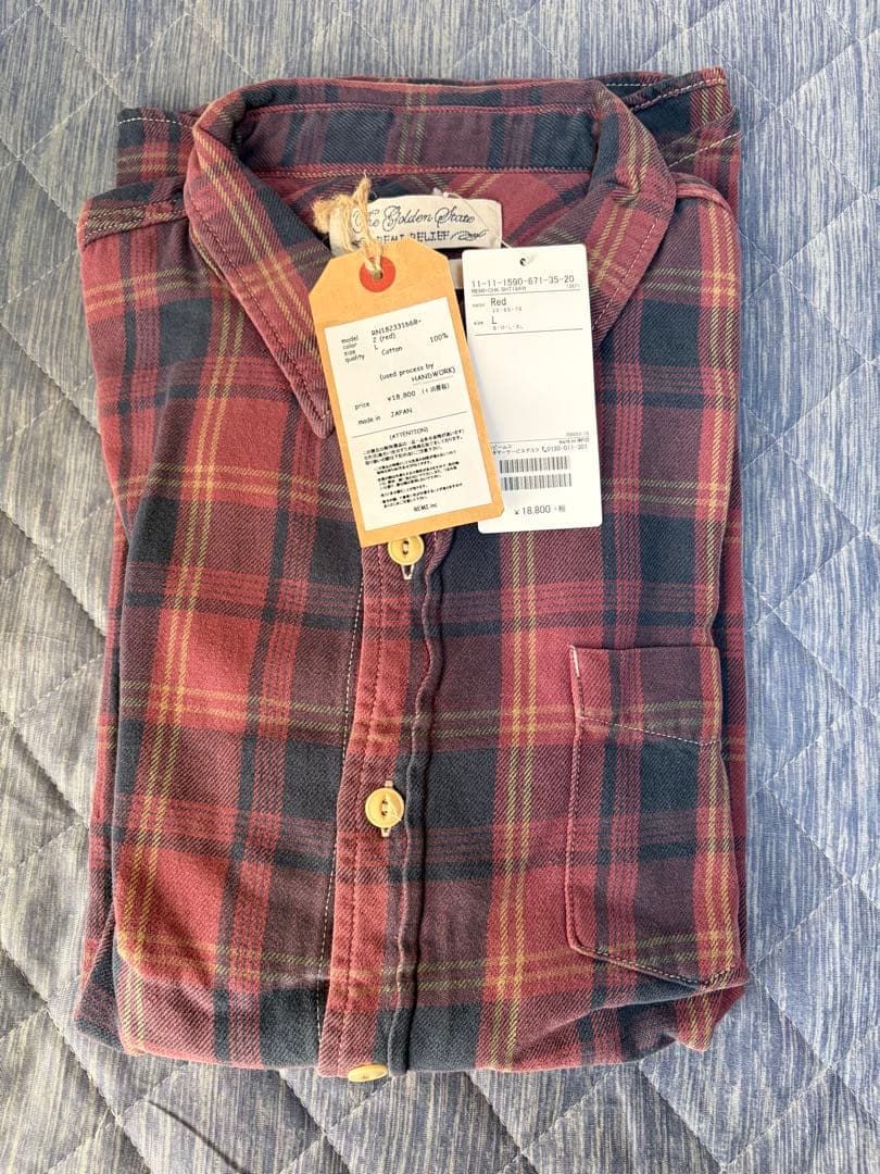 未使用 REMI RELIEF (レミレリーフ) ネルシャツ　レッド