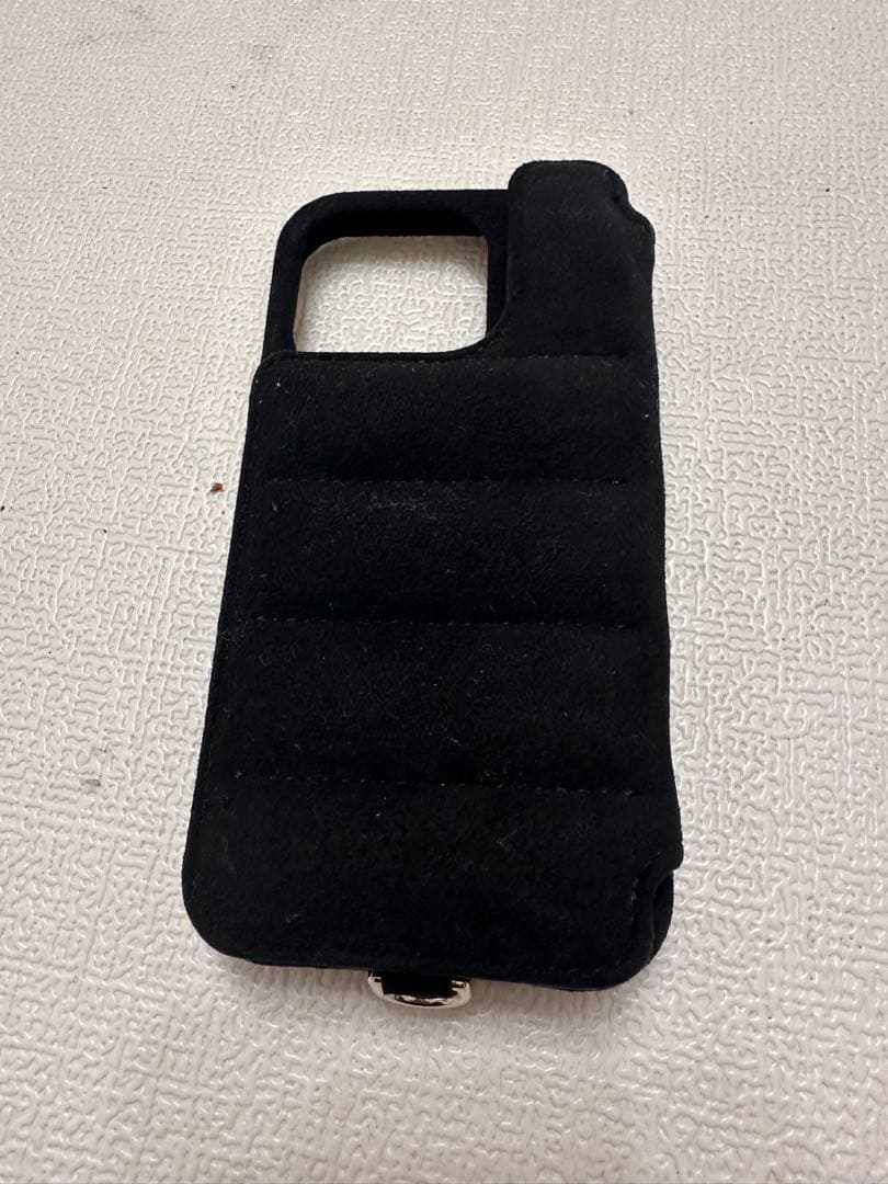 DEMIU スエード フリップケース 黒iPhone14Pro用