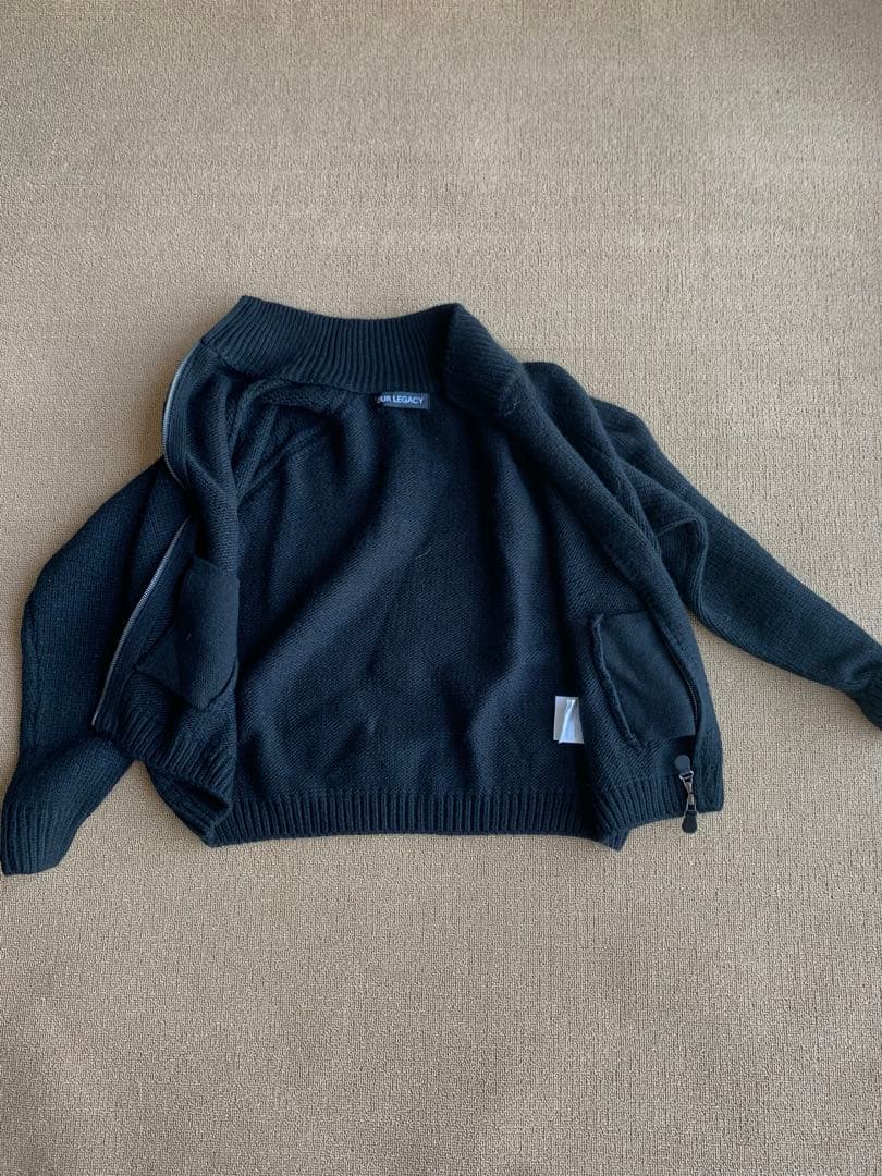 OUR LEGACY ブラックニット ジップアップ 46