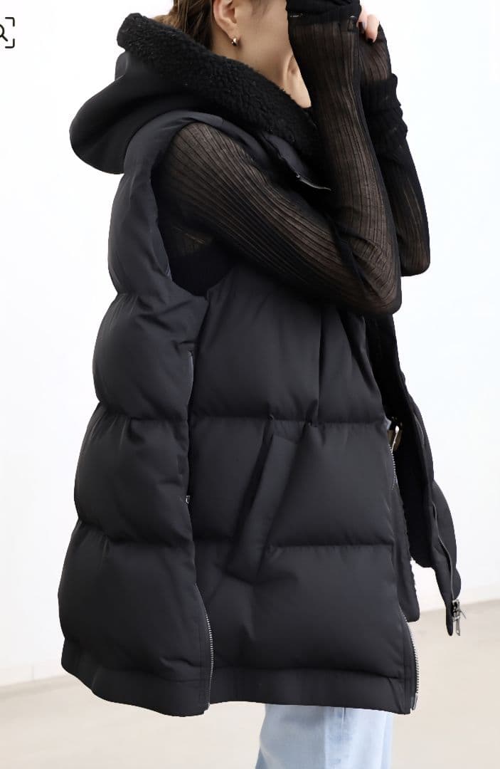 【LOU ANDREA/ルーアンドレア】２WAY DOWN VEST　ブラック