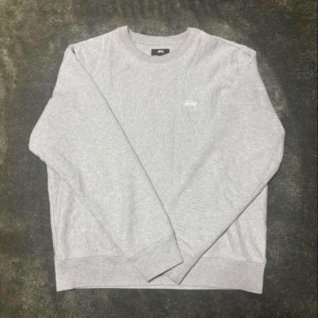 STÜSSY ステューシー スウェット トレーナー グレー M ロゴ刺繍