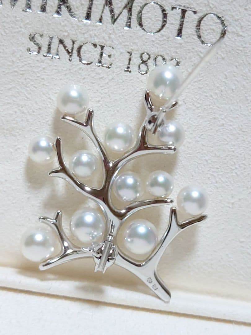 MIKIMOTO 幸福の木ブローチ　SILVER　アコヤ真珠付き
