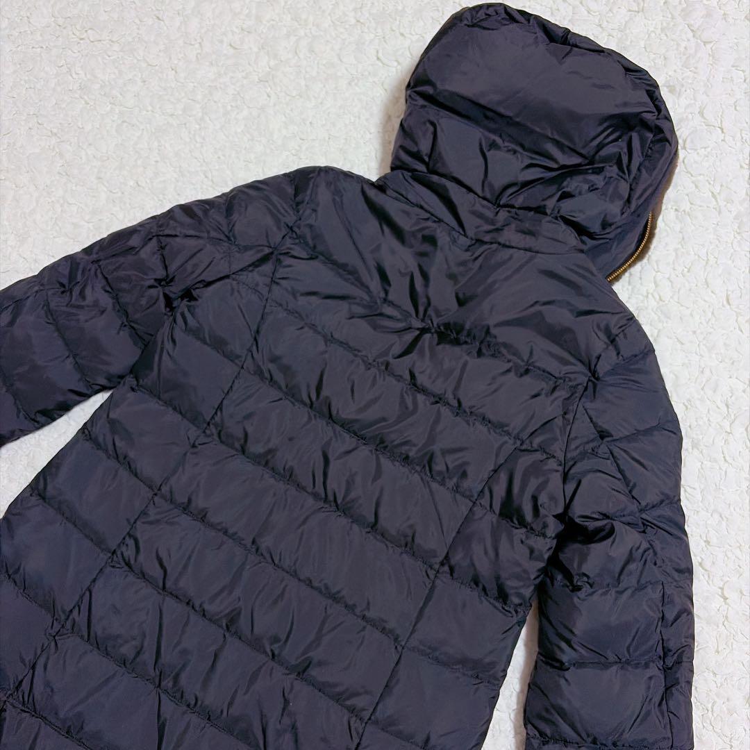 【新品タグ付】Favori はっ水加工 タフタ×ファー ロングダウンコート 黒