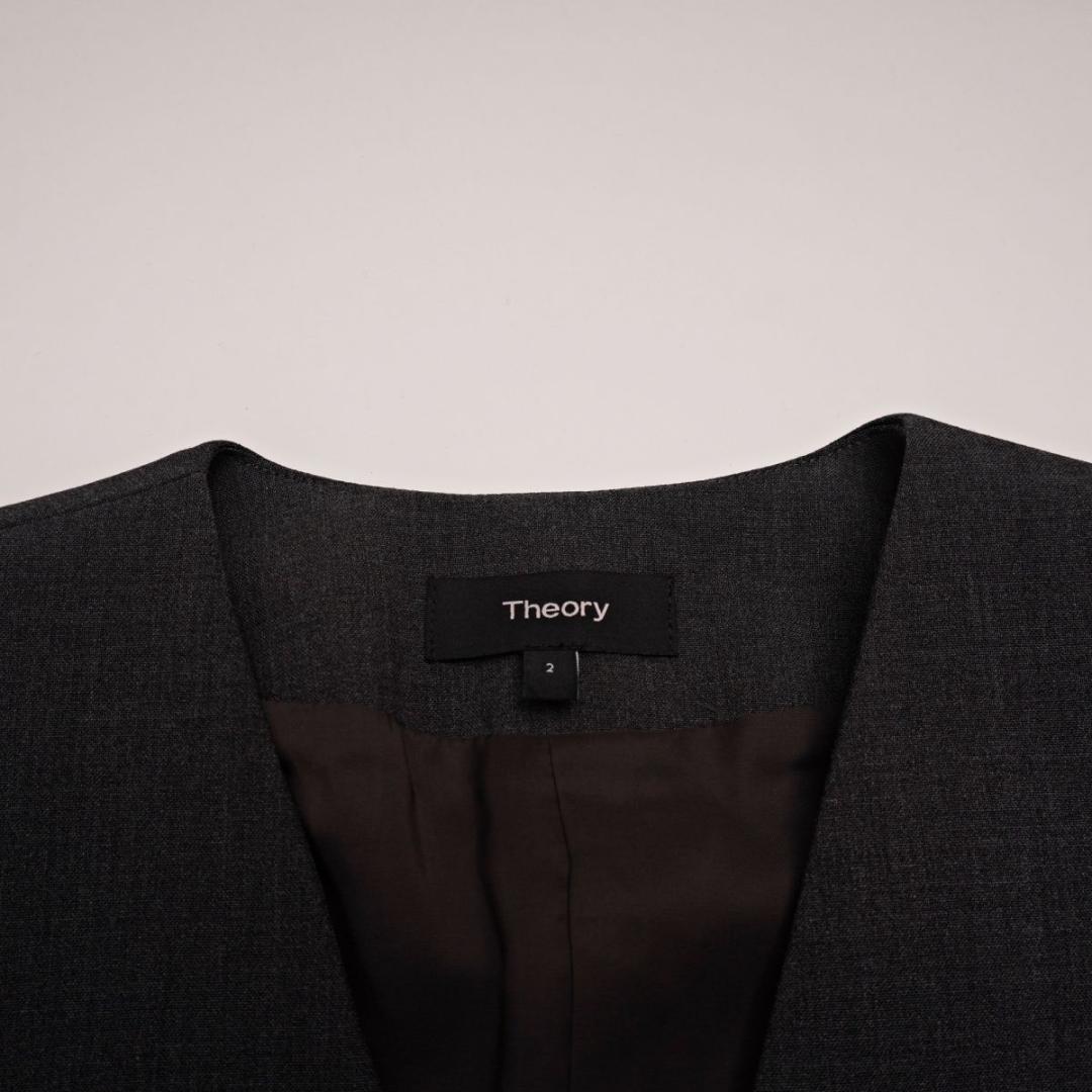 美品 セオリー セットアップ パンツスーツ 総裏 グレー サイズ2*UC48