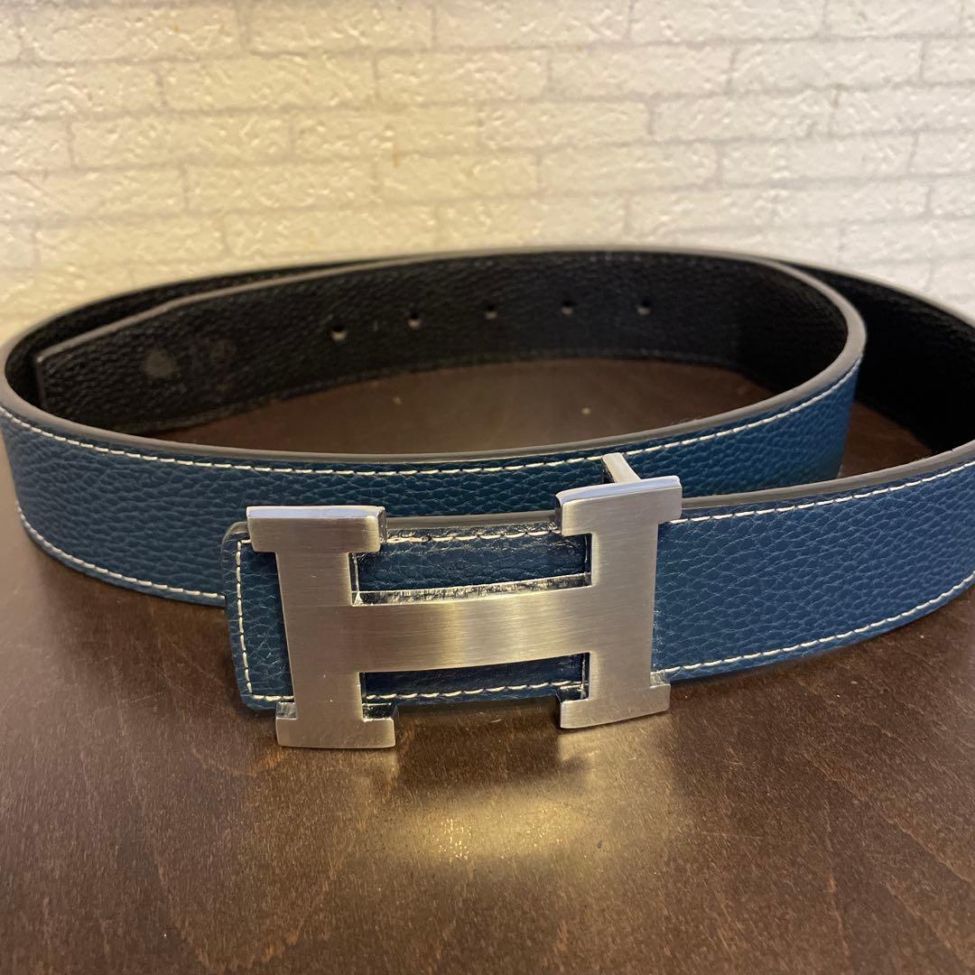 HERMES メンズベルト　ネイビー