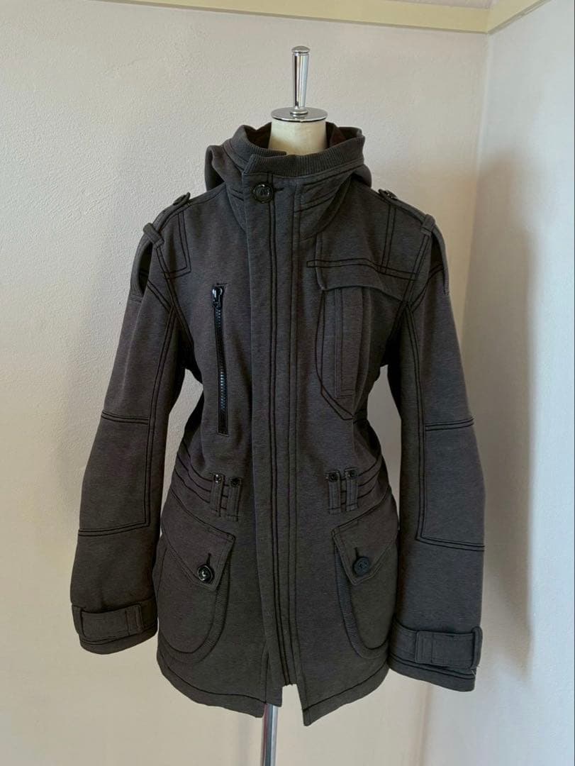 激レア✴︎ダークコアゴシックパンク　ギミックコットンフード刺繍y2k平成ギャル