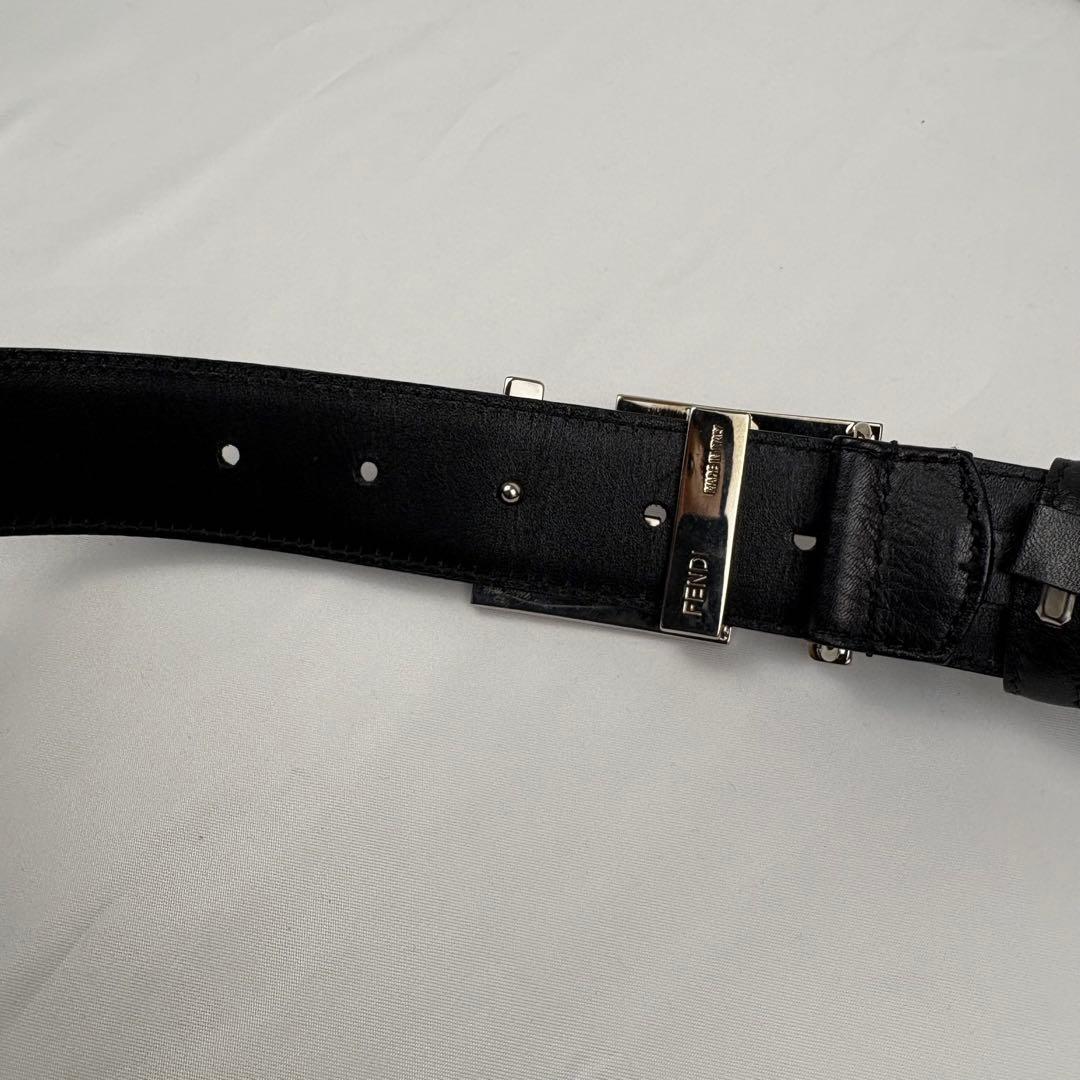 FENDI フェンディ ベルト ズッカ シルバー ブラック ユニセックス