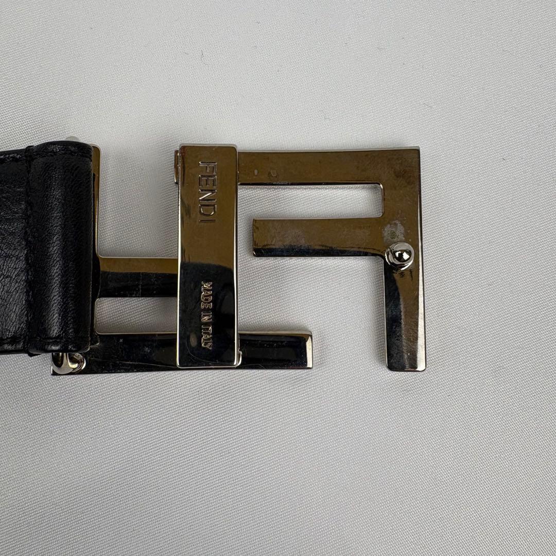 FENDI フェンディ ベルト ズッカ シルバー ブラック ユニセックス