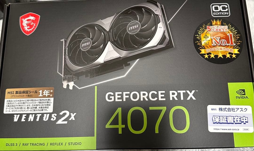 グラフィックボード・グラボ・ビデオカード MSI GeForceRTX 4070 VENTUS 2X OC EDITION