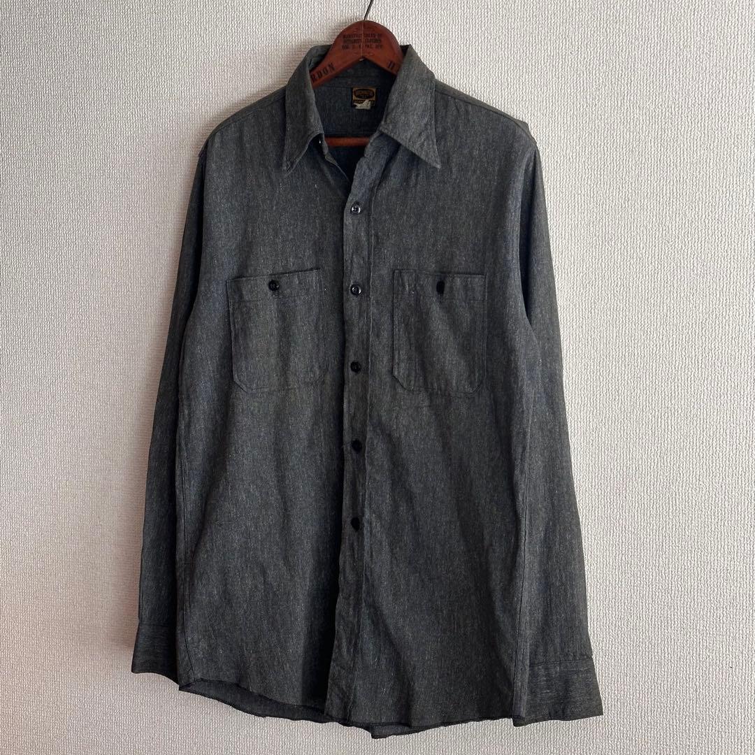 トップス ~60s \"DEE CEE\" black chambray shirt
