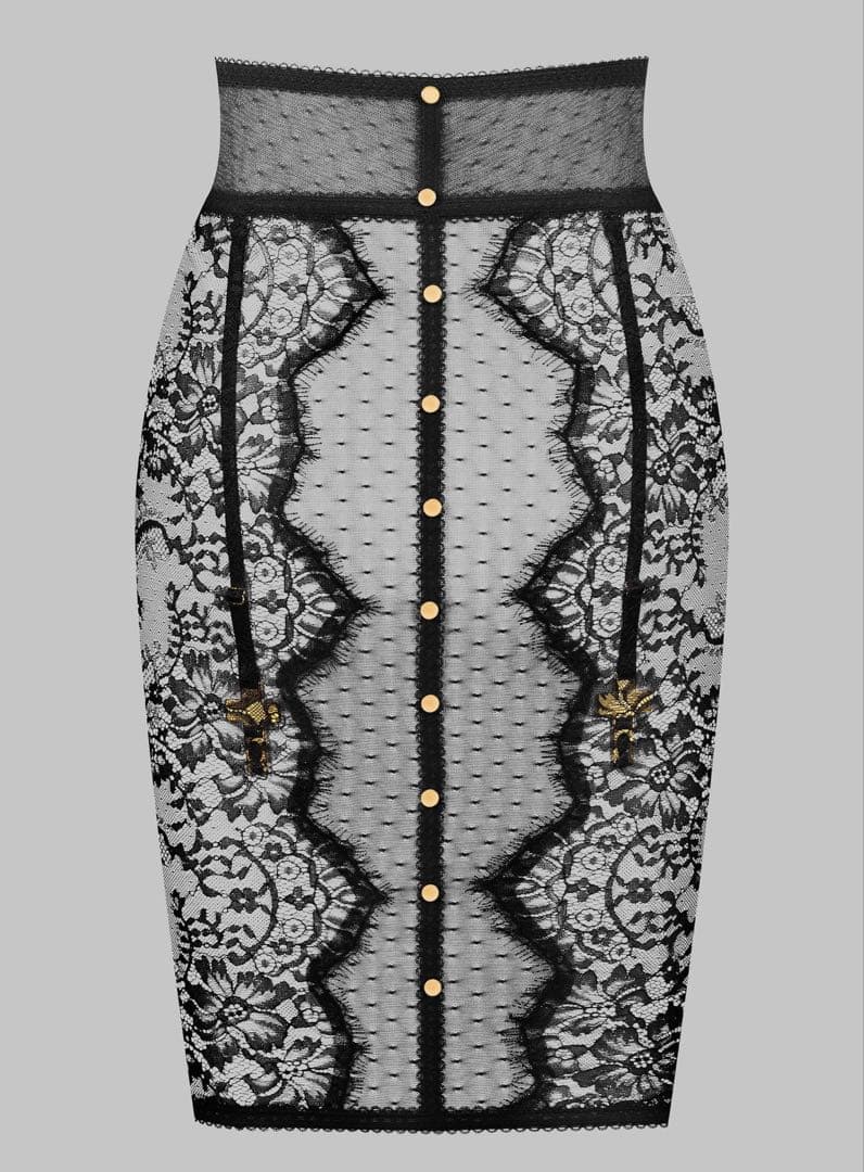 maison closeスカート　ガーターベルト付き　ブラック XS