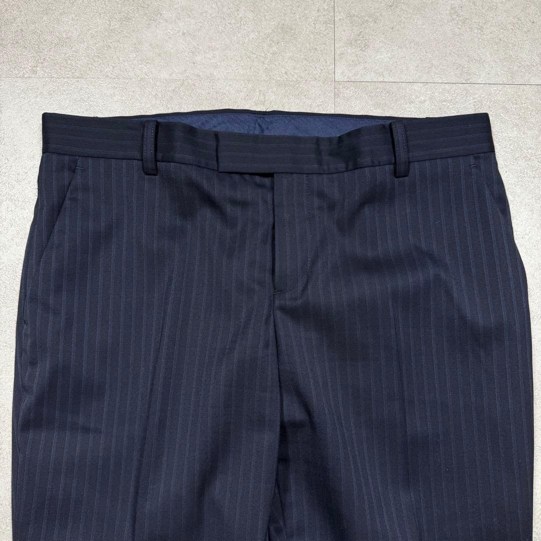 美品♡ユナイテッドアローズ 洗える ストレッチ ストライプ スーツ ネイビー L