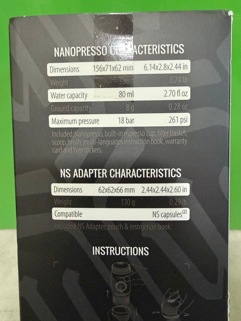 WACACO手動エスプレッソ携帯コーヒーNanopressoNSアダプターセット