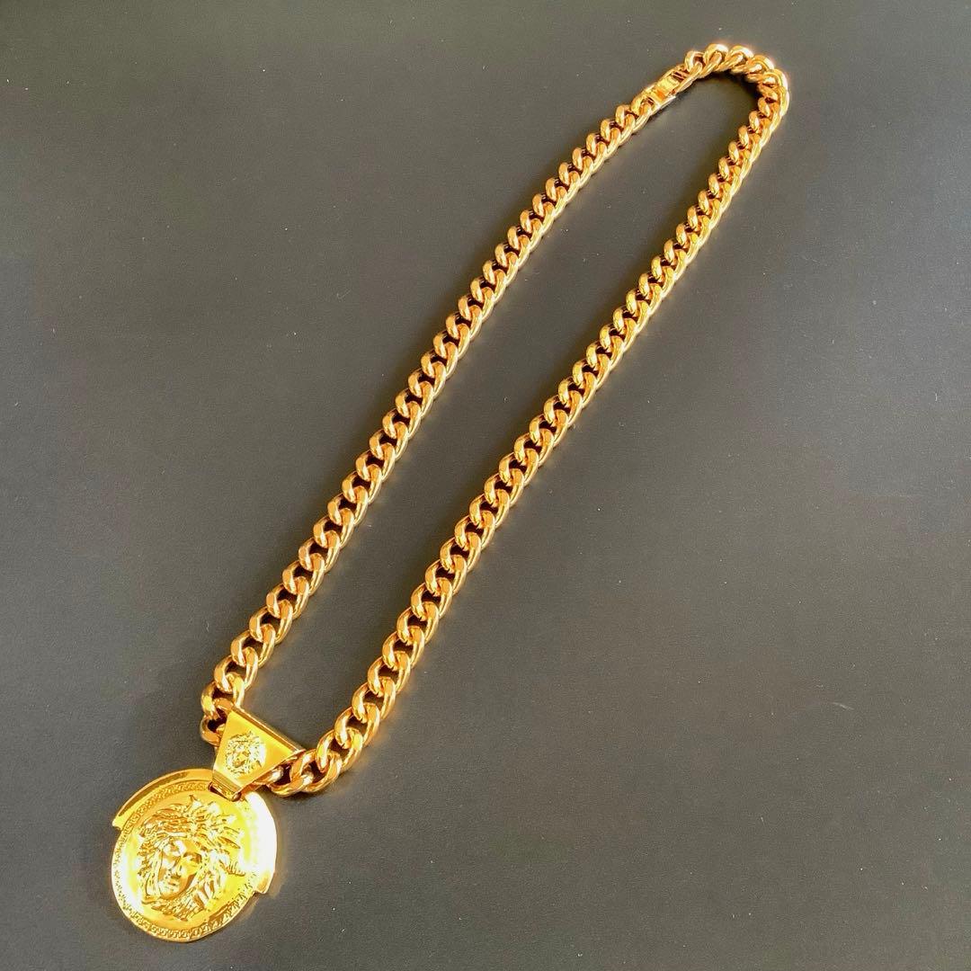 ヴェルサーチ VERSACE メドゥーサ メダル コンビ 喜平 ネックレス