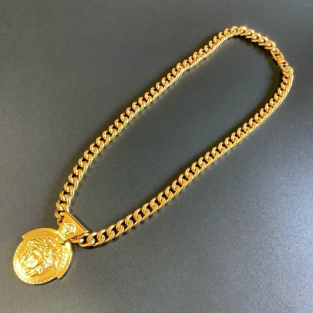 ヴェルサーチ VERSACE メドゥーサ メダル コンビ 喜平 ネックレス