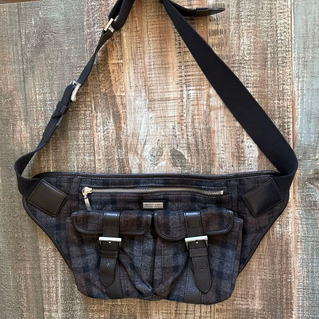 Burberry ブラックレーベル ウエストバッグ　ウール チェック