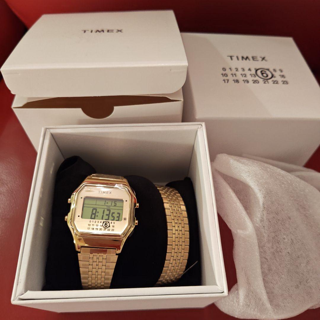 MM6 TIMEX ゴールド デジタル腕時計